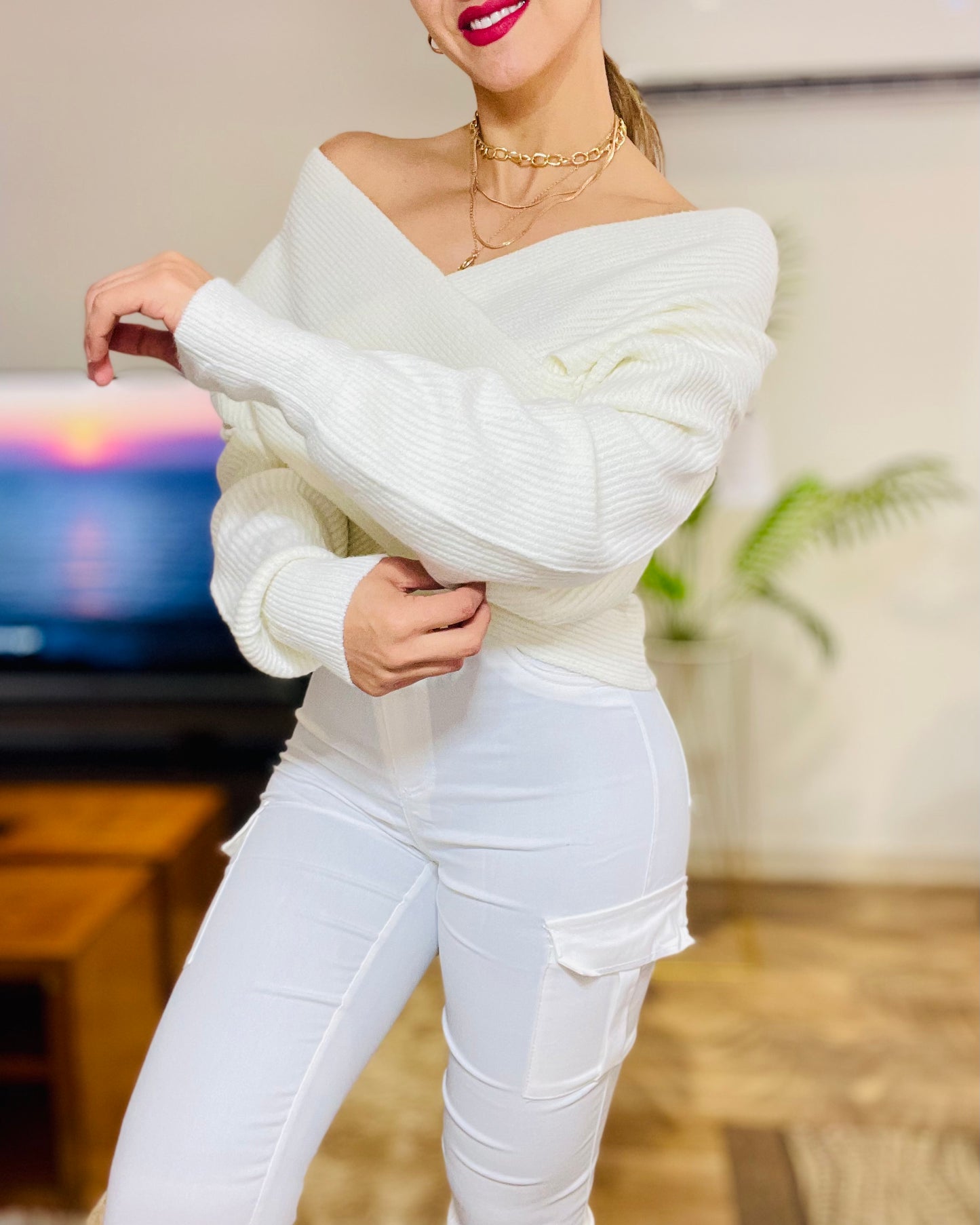 Sweater Flor Blanco
