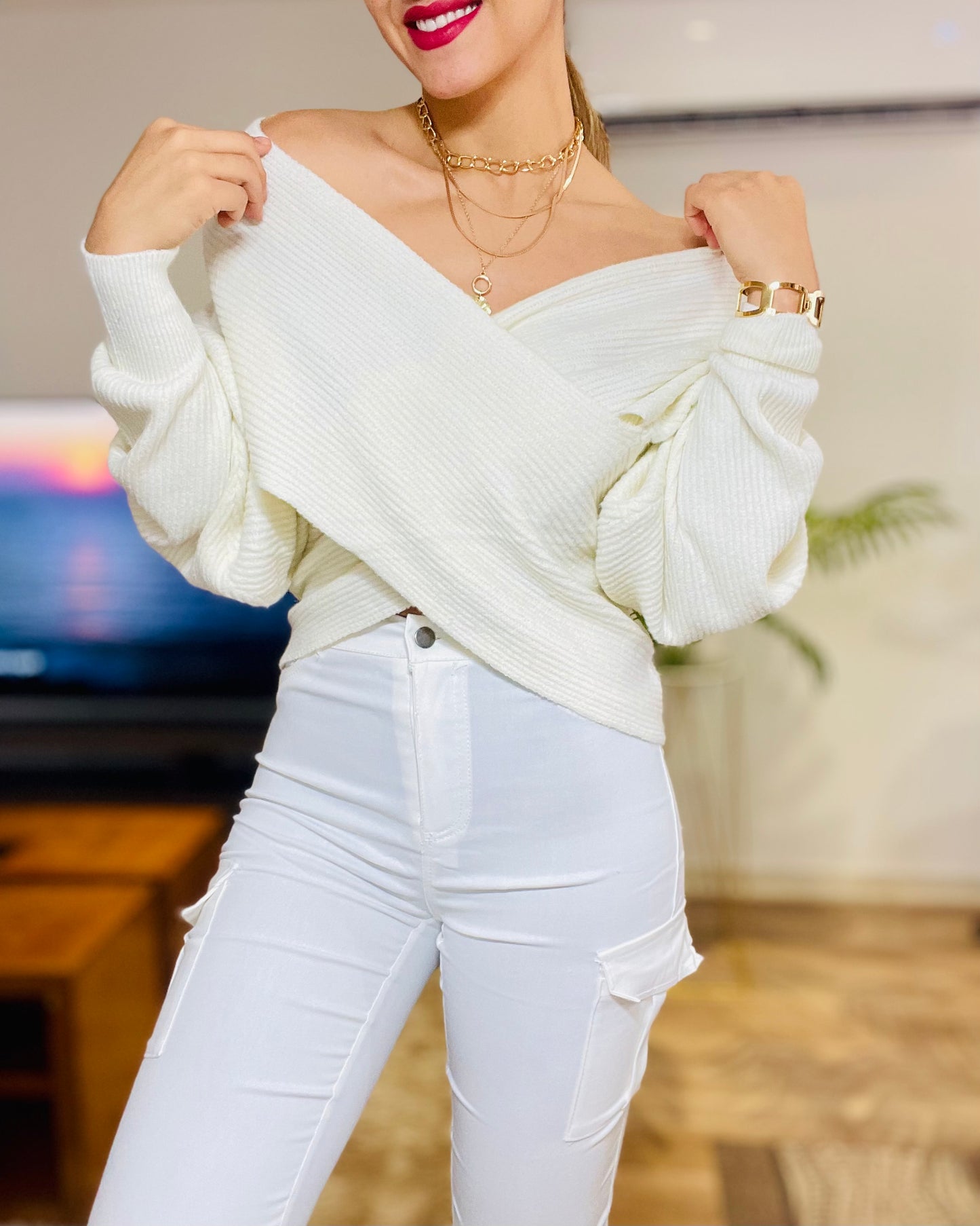 Sweater Flor Blanco