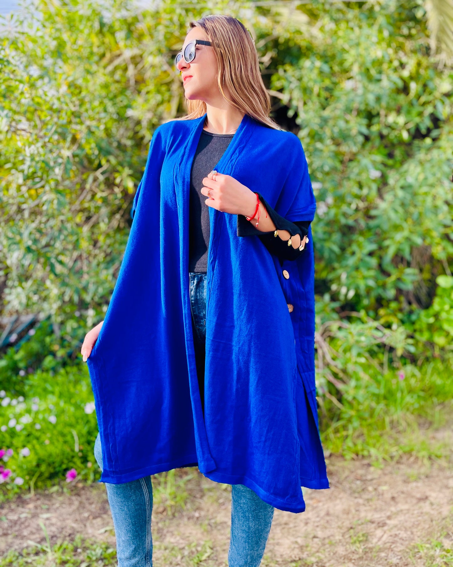 Cardigan Messie Azul Rey